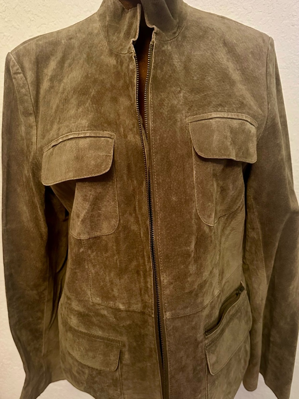 Women’s Suede Utility Jacket - Brown